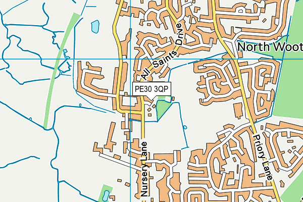 PE30 3QP map - OS VectorMap District (Ordnance Survey)