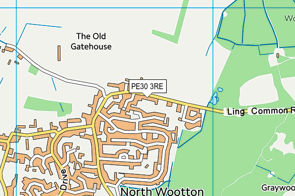 PE30 3RE map - OS VectorMap District (Ordnance Survey)