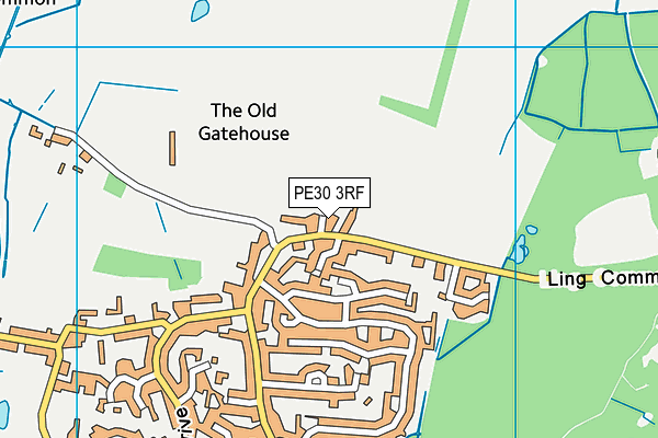 PE30 3RF map - OS VectorMap District (Ordnance Survey)