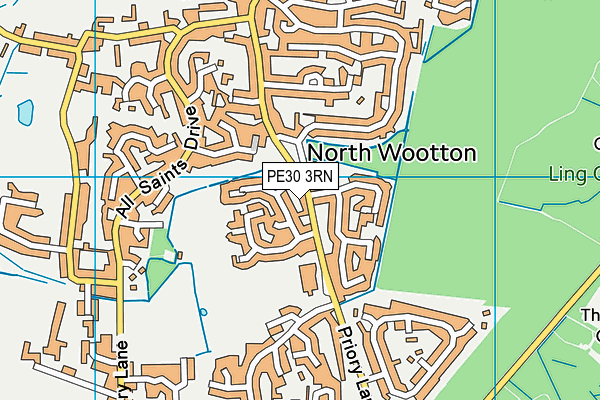 PE30 3RN map - OS VectorMap District (Ordnance Survey)