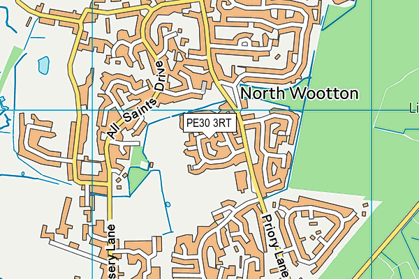 PE30 3RT map - OS VectorMap District (Ordnance Survey)