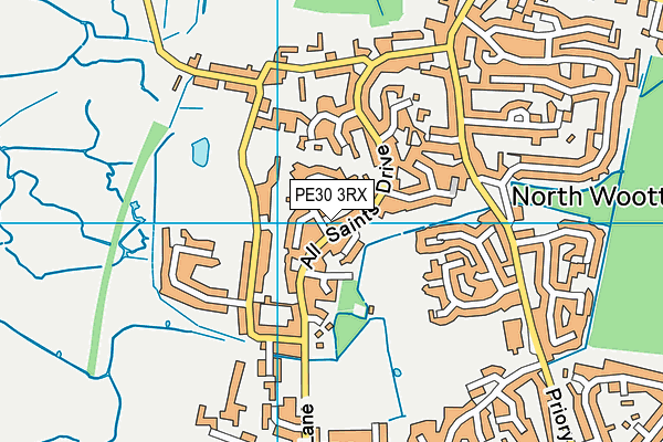 PE30 3RX map - OS VectorMap District (Ordnance Survey)