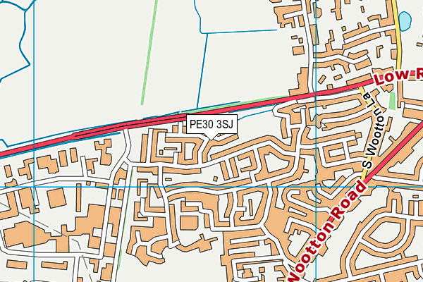 PE30 3SJ map - OS VectorMap District (Ordnance Survey)