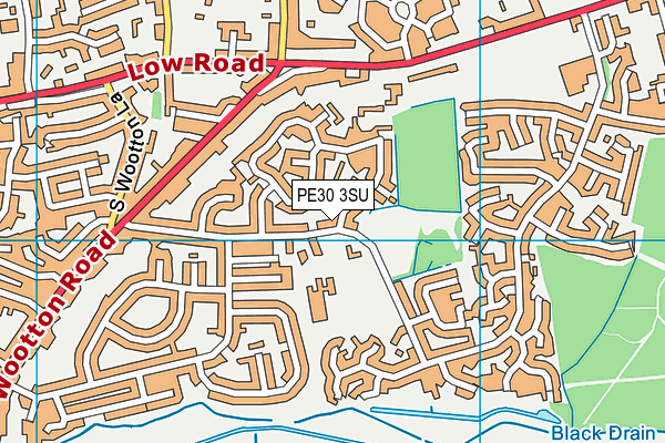 PE30 3SU map - OS VectorMap District (Ordnance Survey)