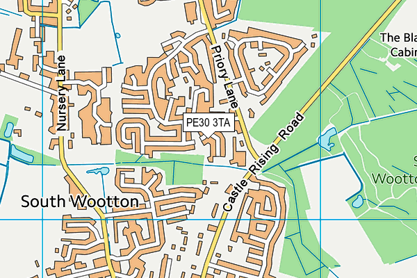 PE30 3TA map - OS VectorMap District (Ordnance Survey)
