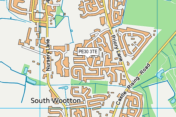 PE30 3TE map - OS VectorMap District (Ordnance Survey)