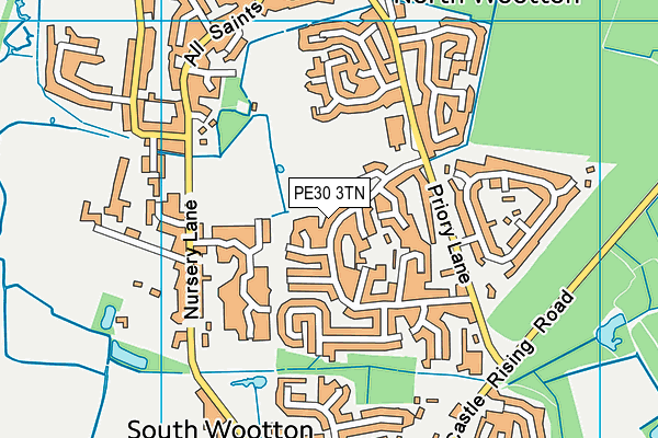 PE30 3TN map - OS VectorMap District (Ordnance Survey)