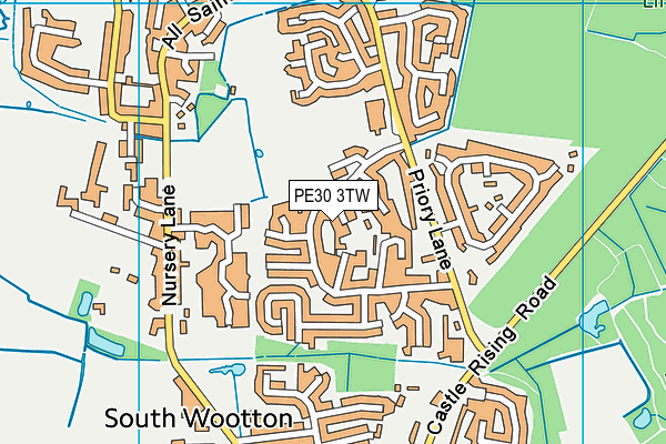 PE30 3TW map - OS VectorMap District (Ordnance Survey)