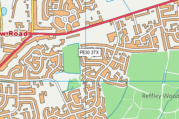 PE30 3TX map - OS VectorMap District (Ordnance Survey)