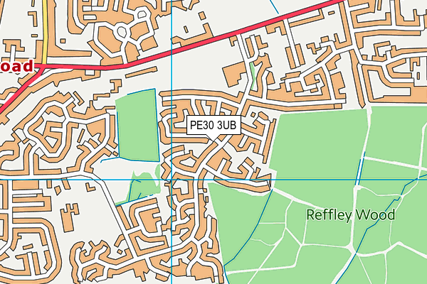 PE30 3UB map - OS VectorMap District (Ordnance Survey)