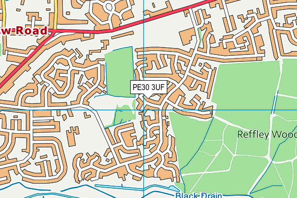 PE30 3UF map - OS VectorMap District (Ordnance Survey)