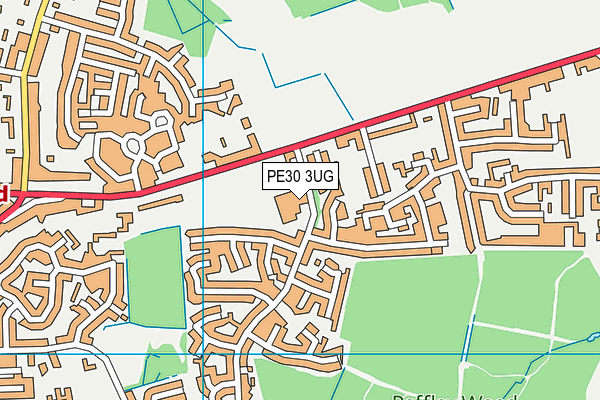 PE30 3UG map - OS VectorMap District (Ordnance Survey)