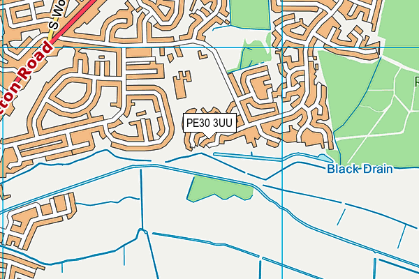PE30 3UU map - OS VectorMap District (Ordnance Survey)