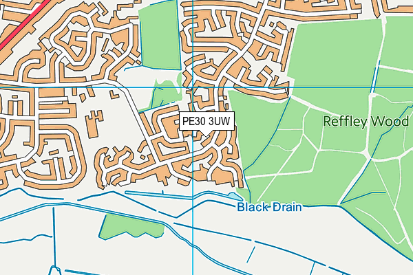 PE30 3UW map - OS VectorMap District (Ordnance Survey)