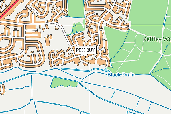 PE30 3UY map - OS VectorMap District (Ordnance Survey)
