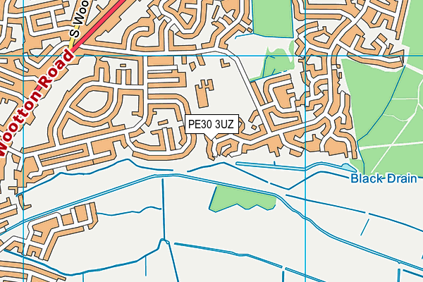 PE30 3UZ map - OS VectorMap District (Ordnance Survey)