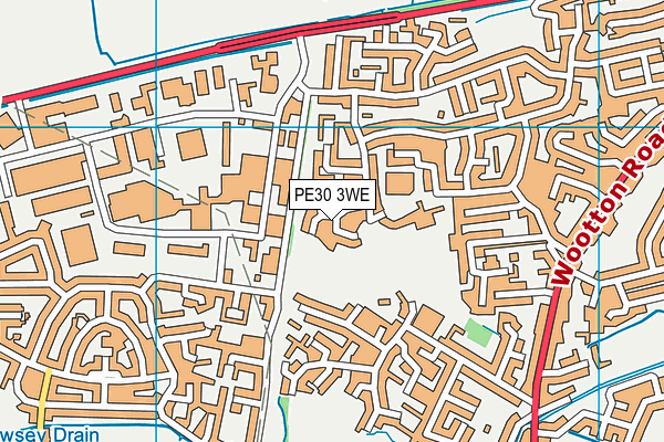 PE30 3WE map - OS VectorMap District (Ordnance Survey)