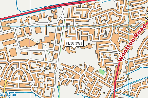 PE30 3WJ map - OS VectorMap District (Ordnance Survey)