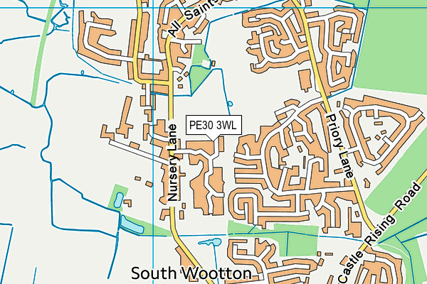 PE30 3WL map - OS VectorMap District (Ordnance Survey)