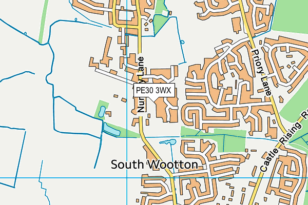 PE30 3WX map - OS VectorMap District (Ordnance Survey)