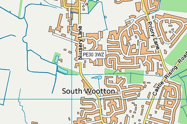 PE30 3WZ map - OS VectorMap District (Ordnance Survey)