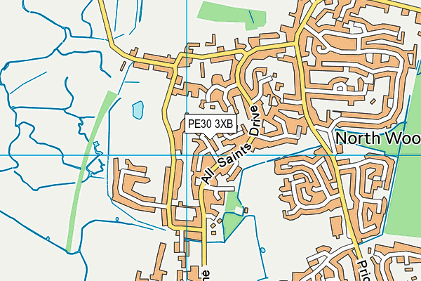 PE30 3XB map - OS VectorMap District (Ordnance Survey)