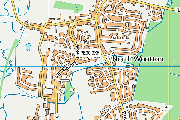 PE30 3XF map - OS VectorMap District (Ordnance Survey)