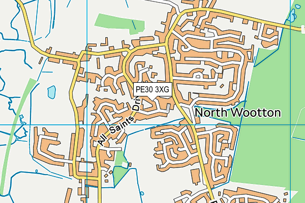 PE30 3XG map - OS VectorMap District (Ordnance Survey)
