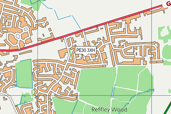 PE30 3XH map - OS VectorMap District (Ordnance Survey)