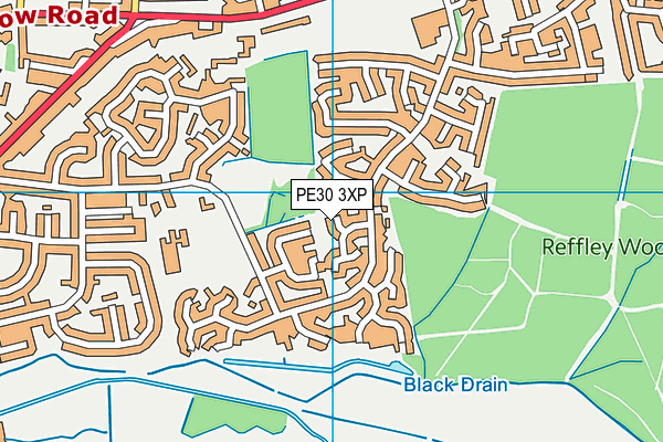 PE30 3XP map - OS VectorMap District (Ordnance Survey)