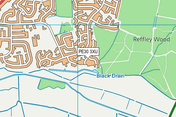 PE30 3XU map - OS VectorMap District (Ordnance Survey)