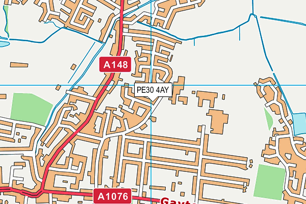 St Marthas Catholic Primary School map (PE30 4AY) - OS VectorMap District (Ordnance Survey)