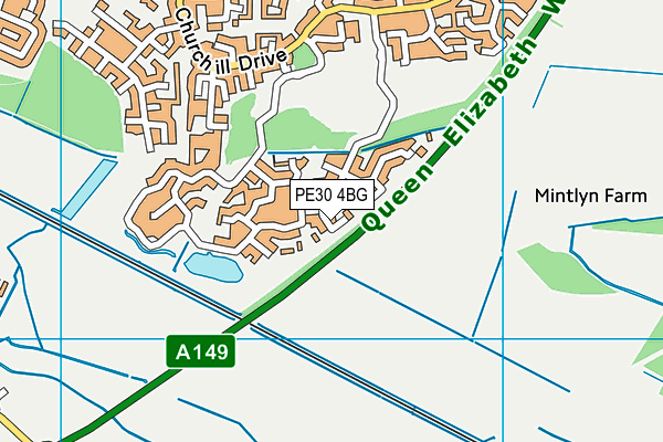 PE30 4BG map - OS VectorMap District (Ordnance Survey)