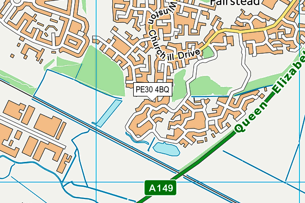 PE30 4BQ map - OS VectorMap District (Ordnance Survey)