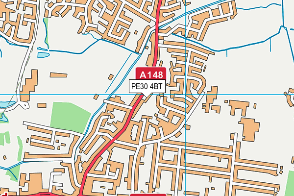 PE30 4BT map - OS VectorMap District (Ordnance Survey)
