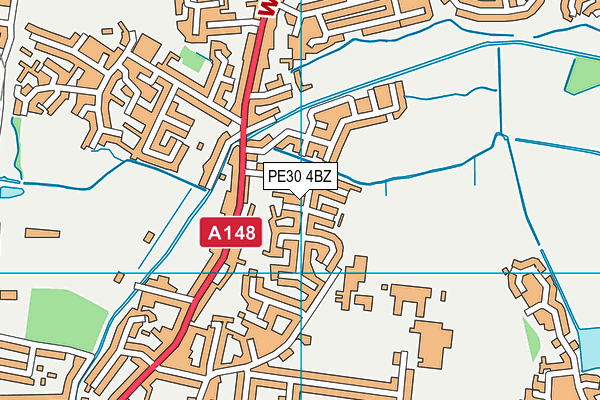 PE30 4BZ map - OS VectorMap District (Ordnance Survey)