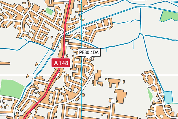 PE30 4DA map - OS VectorMap District (Ordnance Survey)