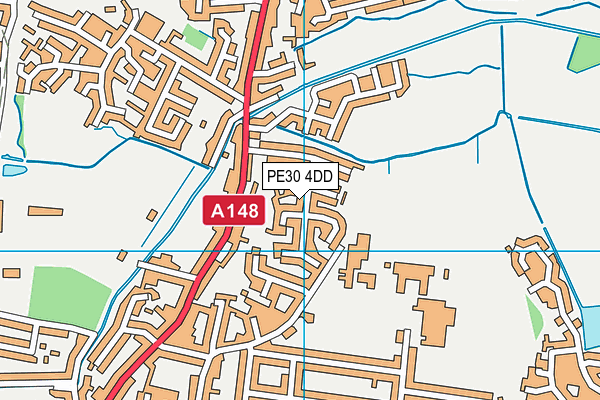 PE30 4DD map - OS VectorMap District (Ordnance Survey)