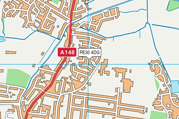 PE30 4DG map - OS VectorMap District (Ordnance Survey)