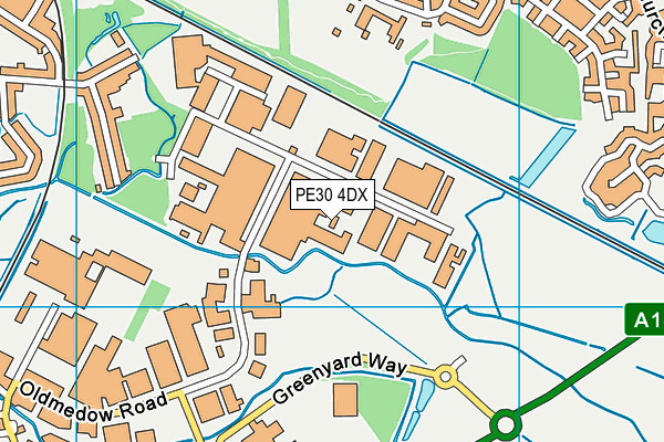PE30 4DX map - OS VectorMap District (Ordnance Survey)