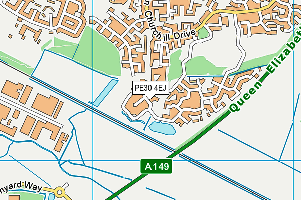 PE30 4EJ map - OS VectorMap District (Ordnance Survey)