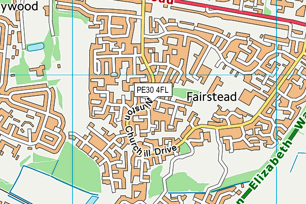 PE30 4FL map - OS VectorMap District (Ordnance Survey)