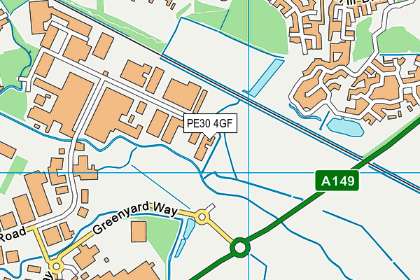 PE30 4GF map - OS VectorMap District (Ordnance Survey)
