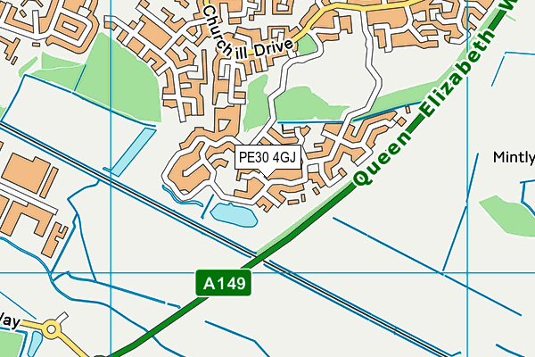PE30 4GJ map - OS VectorMap District (Ordnance Survey)