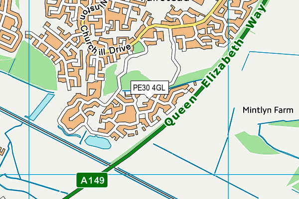 PE30 4GL map - OS VectorMap District (Ordnance Survey)