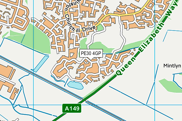 PE30 4GP map - OS VectorMap District (Ordnance Survey)