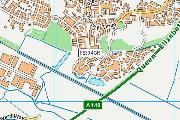 PE30 4GR map - OS VectorMap District (Ordnance Survey)