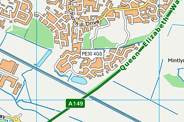 PE30 4GS map - OS VectorMap District (Ordnance Survey)