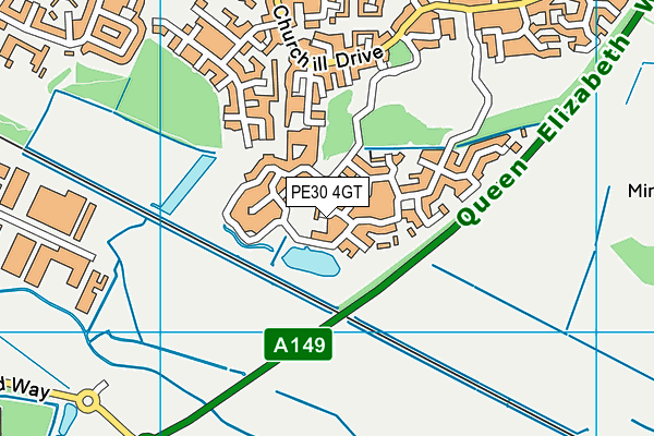 PE30 4GT map - OS VectorMap District (Ordnance Survey)