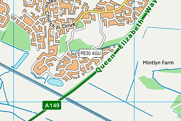 PE30 4GU map - OS VectorMap District (Ordnance Survey)